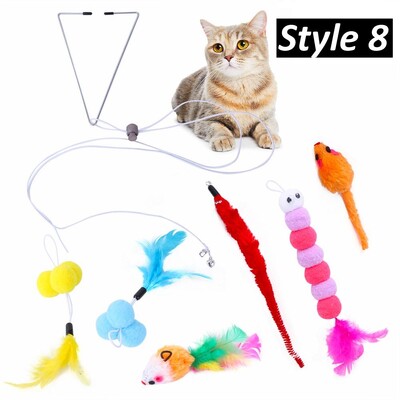 8 štýlov interaktívnych hračiek z mačacích pierok, rôzne náplne s zvončekom pre mačky, interaktívny chytač, zábavné cvičenie pre mačiatka