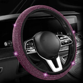 Kristāla automašīnas stūres rata pārsegs sievietēm, meitenēm, jauks mirdzošs kalnu kristāla stūres rata pārsegs Automobiļu dekoratīvie aksesuāri