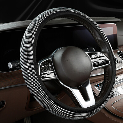 Kristāla automašīnas stūres rata pārsegs sievietēm, meitenēm, jauks mirdzošs kalnu kristāla stūres rata pārsegs Automobiļu dekoratīvie aksesuāri