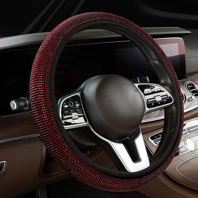 Kristāla automašīnas stūres rata pārsegs sievietēm, meitenēm, jauks mirdzošs kalnu kristāla stūres rata pārsegs Automobiļu dekoratīvie aksesuāri