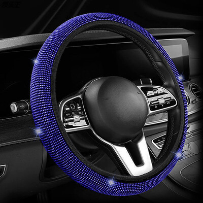 Kristāla automašīnas stūres rata pārsegs sievietēm, meitenēm, jauks mirdzošs kalnu kristāla stūres rata pārsegs Automobiļu dekoratīvie aksesuāri