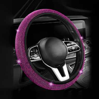 Kristāla automašīnas stūres rata pārsegs sievietēm, meitenēm, jauks mirdzošs kalnu kristāla stūres rata pārsegs Automobiļu dekoratīvie aksesuāri