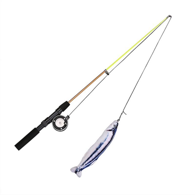 Ištraukiamas katės žaislas Žuvies tipas Teleskopinės plunksnos Juokingos katės lazdelės žaislai naminių gyvūnėlių žaislas kačiukams Kačių meškerės, imitacinės meškerės