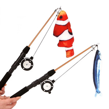 Stretch Super Long Fishing Rod Feather Cat Accessories Interaction Relieve πλήξη Small Fish Cat Game Χονδρική πώληση προϊόντων για κατοικίδια