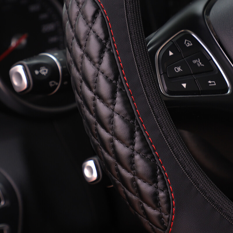 1 dirbtinio avikailio stereo siuvinėjimas minkštas ir patogus automobilyje nėra vidinio žiedo vairo gaubtas tinka 14,5-15 colių