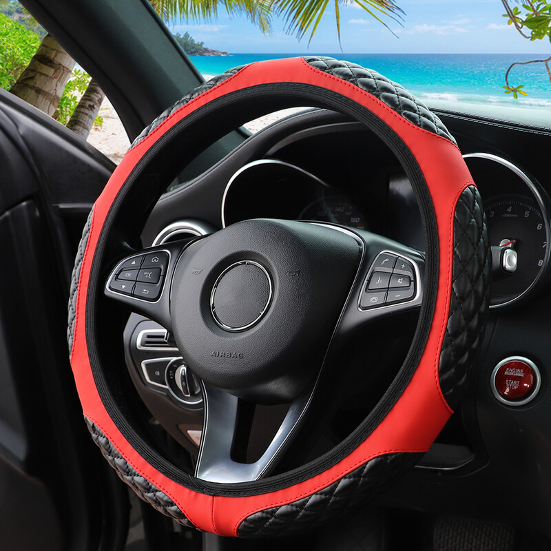 1 dirbtinio avikailio stereo siuvinėjimas minkštas ir patogus automobilyje nėra vidinio žiedo vairo gaubtas tinka 14,5-15 colių