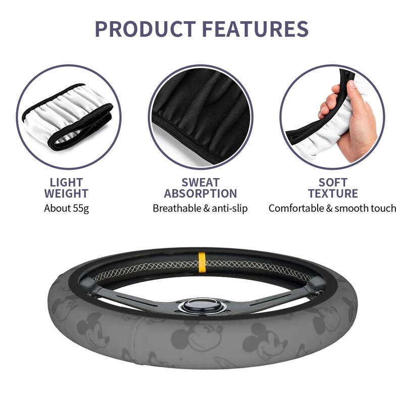 Cartoon Mickey Mouse autó kormánykerék burkolata 37-38 Csúszásgátló Alkalmas autóstílusú autótartozékok