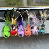 1 bucă reîncărcare jucărie cu pene de pisică Atașamente pentru baghetă de pisică Pene Reumplere pentru jucărie pentru pisică, înlocuitor pentru baghetă de pisică, pasăre cu pene pentru jucărie pentru pisici