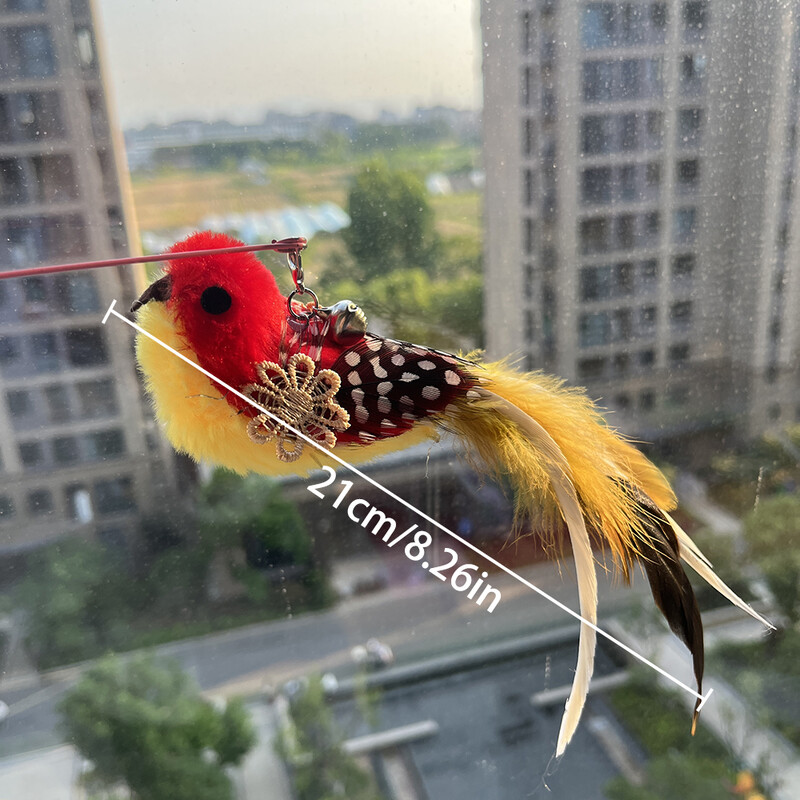 1 bucă reîncărcare jucărie cu pene de pisică Atașamente pentru baghetă de pisică Pene Reumplere pentru jucărie pentru pisică, înlocuitor pentru baghetă de pisică, pasăre cu pene pentru jucărie pentru pisici