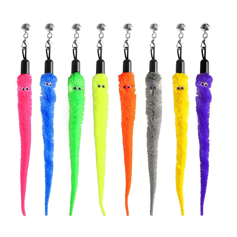 10 bucăți de jucării de schimb cu pene de pisică, rezerve cu pene naturale pentru jucării de interior pentru pisici, pisicuță care se distrează jucându-se cu pene