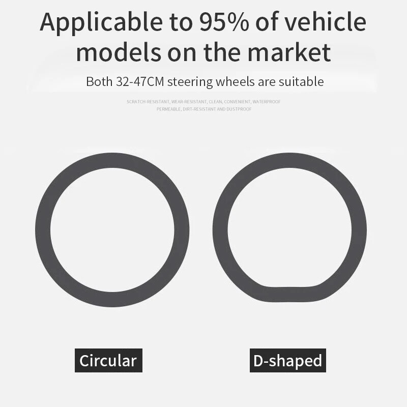 Universāls automašīnas silikona stūres rata pārsegs Elastīgs neslīdošs pārsegs 32-47 cm stūres rata daudzkrāsainiem automobiļu dekoru piederumiem