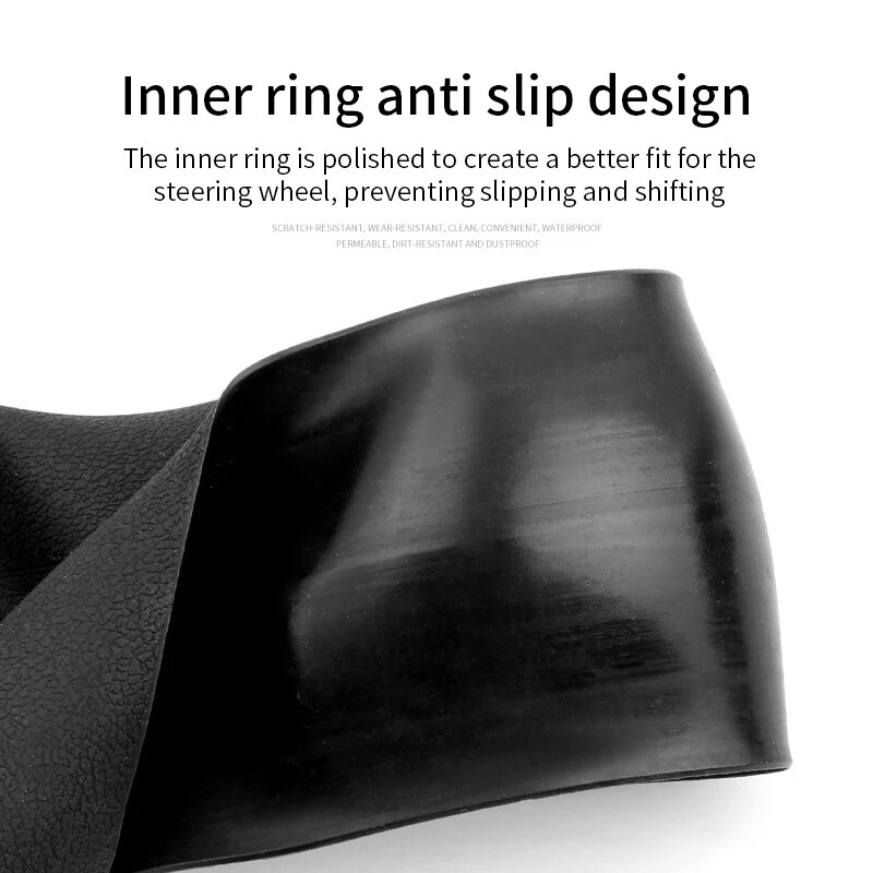 Universāls automašīnas silikona stūres rata pārsegs Elastīgs neslīdošs pārsegs 32-47 cm stūres rata daudzkrāsainiem automobiļu dekoru piederumiem