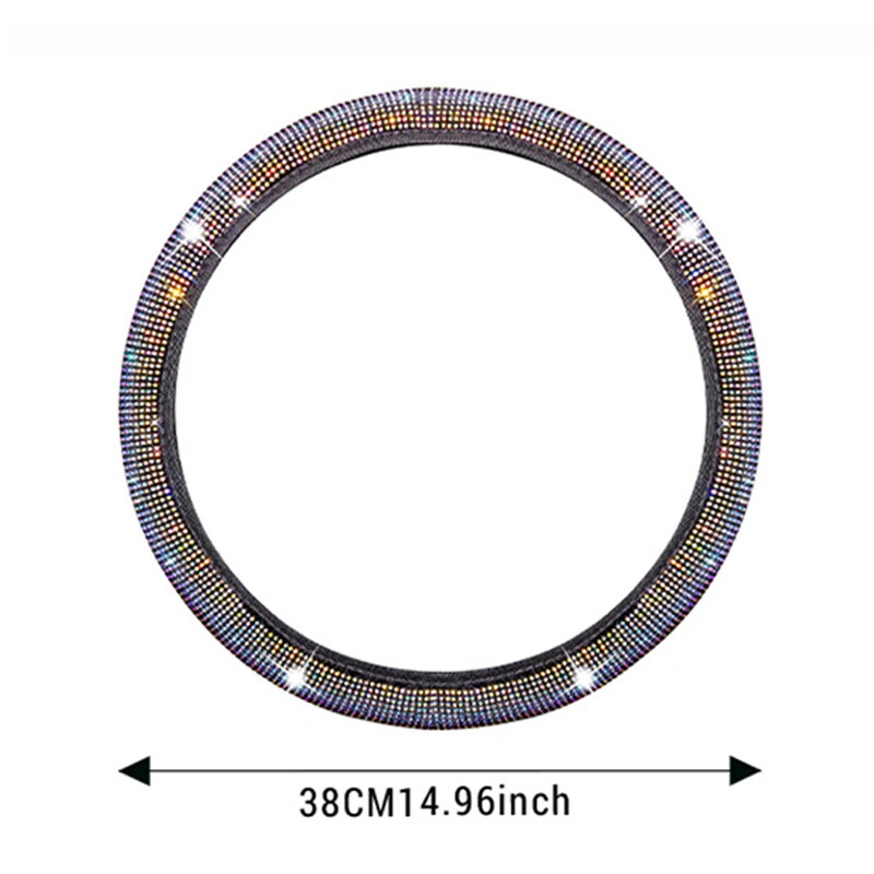 Bling automašīnas stūres rata pārsegs ar kristāla dimanta dzirkstošo automobiļu rhinestones stūres rata aizsargu transportlīdzekļa automašīnu apdare