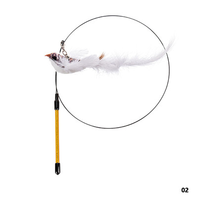 Baghetă de pisică cu pasăre/pene fără mâini cu ventuză puternică Jucării interactive pentru pisici, pisicuțe, vânătoare, exerciții, produse pentru animale de companie