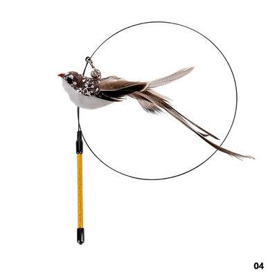 Baghetă de pisică cu pasăre/pene fără mâini cu ventuză puternică Jucării interactive pentru pisici, pisicuțe, vânătoare, exerciții, produse pentru animale de companie