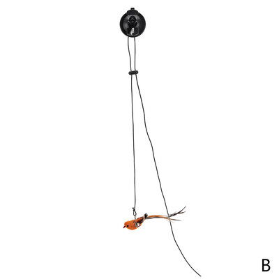 Baghetă de pisică cu pasăre/pene fără mâini cu ventuză puternică Jucării interactive pentru pisici, pisicuțe, vânătoare, exerciții, produse pentru animale de companie