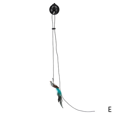 Baghetă de pisică cu pasăre/pene fără mâini cu ventuză puternică Jucării interactive pentru pisici, pisicuțe, vânătoare, exerciții, produse pentru animale de companie