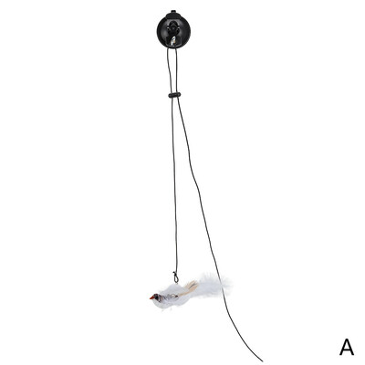 Baghetă de pisică cu pasăre/pene fără mâini cu ventuză puternică Jucării interactive pentru pisici, pisicuțe, vânătoare, exerciții, produse pentru animale de companie