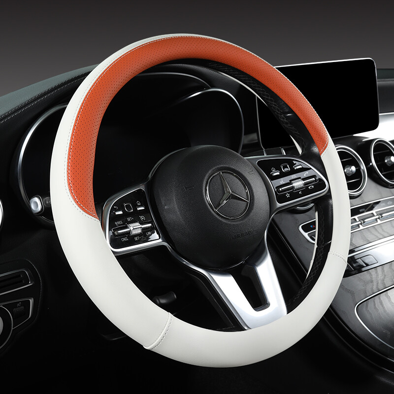 Husa pentru volan masina din piele Nappa perforata Cald iarna si racoros vara, universal 15 inch, anti-alunecare, inodor