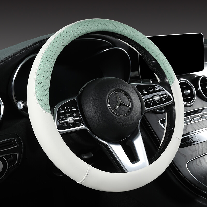 Husa pentru volan masina din piele Nappa perforata Cald iarna si racoros vara, universal 15 inch, anti-alunecare, inodor