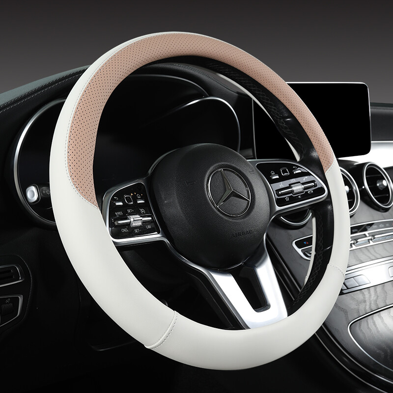 Husa pentru volan masina din piele Nappa perforata Cald iarna si racoros vara, universal 15 inch, anti-alunecare, inodor