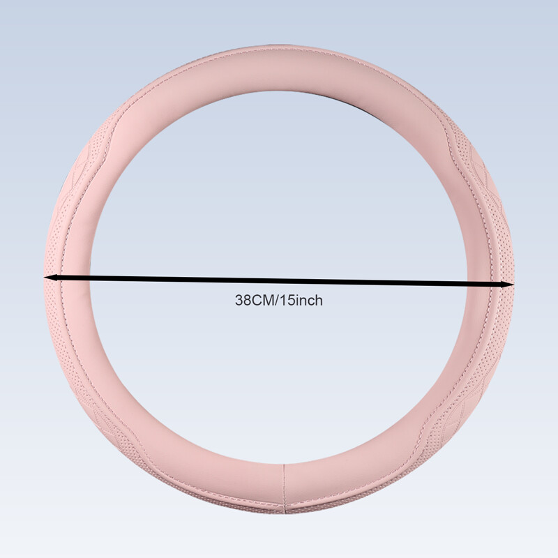 PU ādas perforēts stūres rata pārsegs Izturīgs ādas pārsegs ar pretslīdes oderi, der 14,5-15 collu diametram