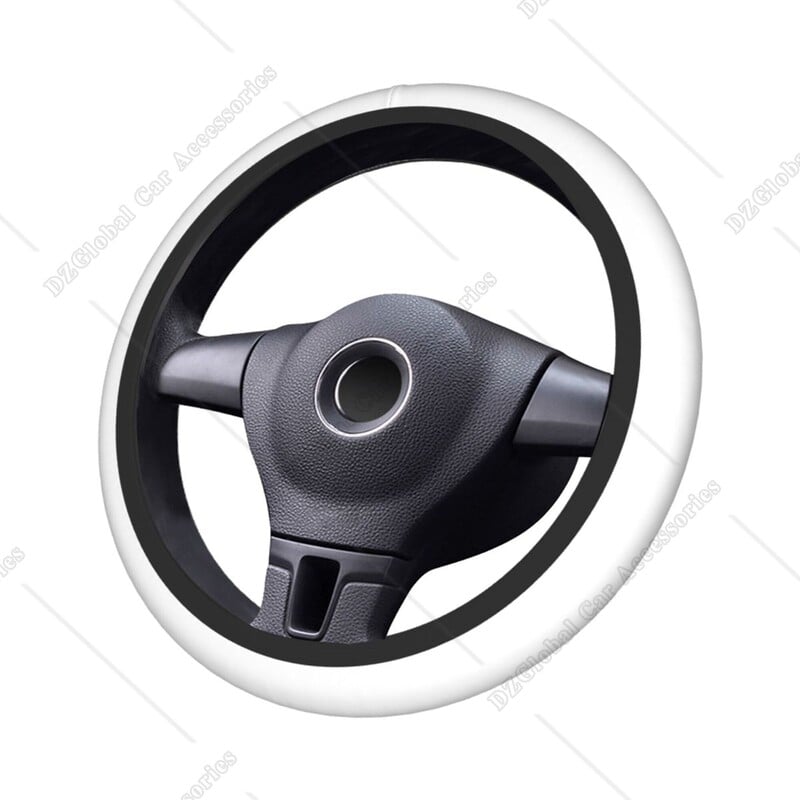 Capacul alb pentru volan Accesorii auto 15 inch husa universal alb pentru volan Neopren antiderapant pentru femei bărbați Decor