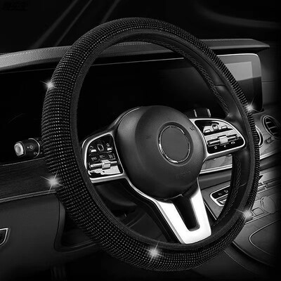 Odinis vairo dangtelis Kalnų krištolas automobilio vairo dangtelis Bling Crystal Auto Styling Automobilių priedai moterims