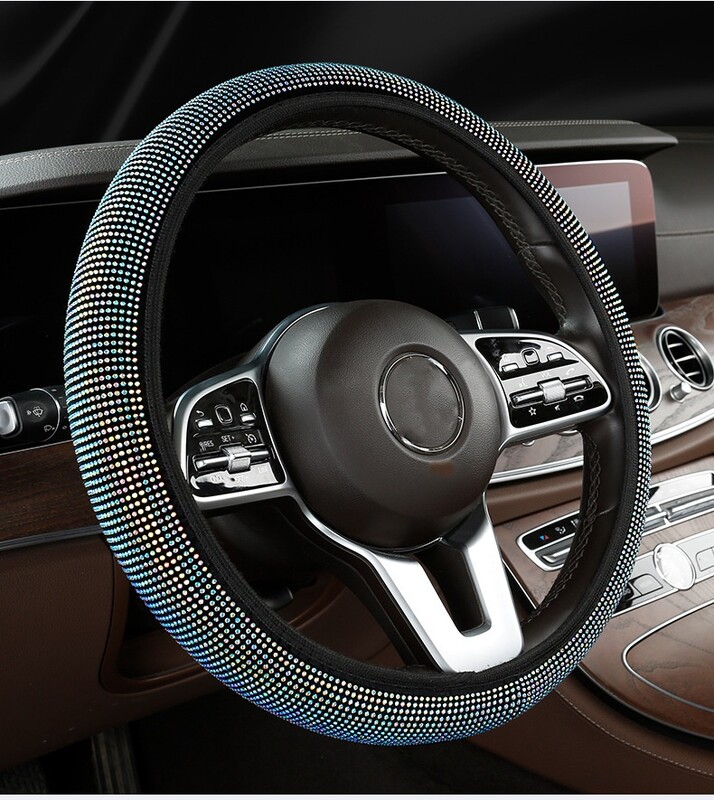 Odinis vairo dangtelis Kalnų krištolas automobilio vairo dangtelis Bling Crystal Auto Styling Automobilių priedai moterims