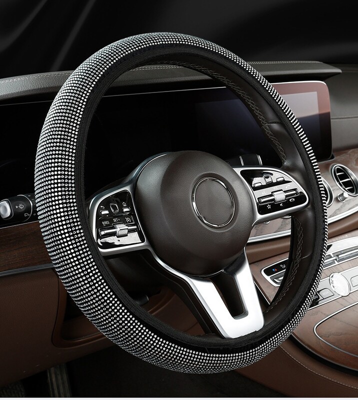 Odinis vairo dangtelis Kalnų krištolas automobilio vairo dangtelis Bling Crystal Auto Styling Automobilių priedai moterims