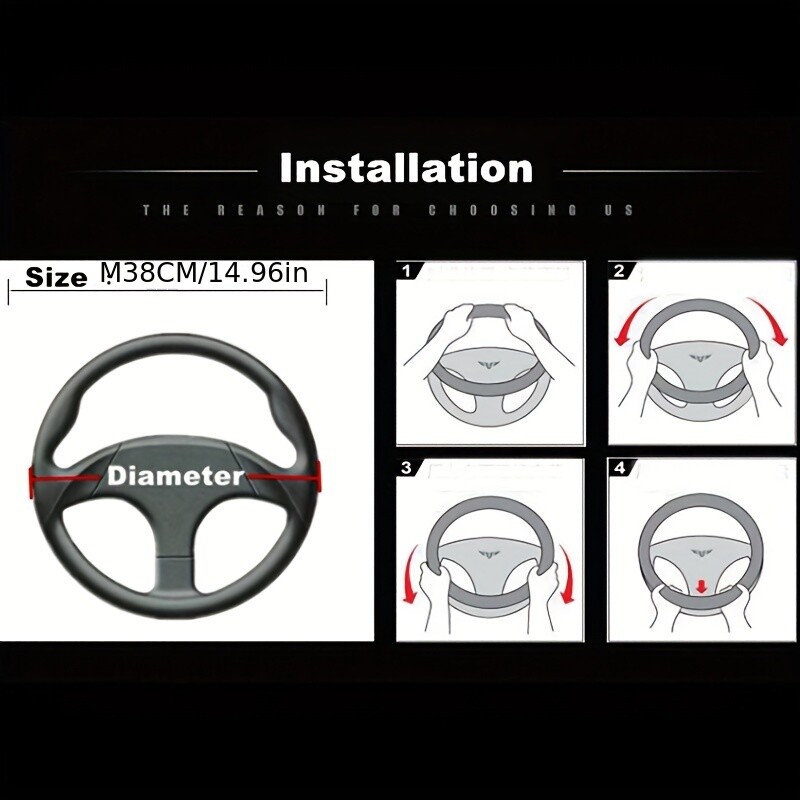 1 ks kryt na volant do auta, priedušný, protišmykový, čiernobiely, z uhlíkových vlákien, PU kože, vhodný pre volant