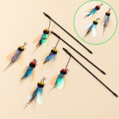 Macskajátékok Tolljáték macskáknak Teaser Stick harapásálló pillangó macskajátékok Interaktív, tartós macskajáték csengő kisállattermékek