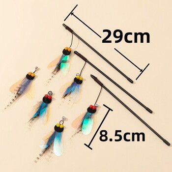 Cat Toys Feather Toy for Cats Teaser Stick Bite Resistant Butterfly Cat Toys Interactive Durable Cats Toy with Bell Products Pet Products