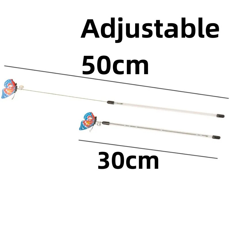 Jucărie pentru pisici Fluturi Jucării pentru pisici Băț retractabil Pisici Jucărie Bețe de primăvară Fluture Jucării interactive pentru pisici cu clopoței pentru animale de companie