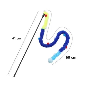 Παιχνίδι για φτερά γάτας Ραβδί τρέιλερ για γάτα Διαδραστικά παιχνίδια Αστεία Caterpillar Πολύχρωμη ράβδος Χριστουγεννιάτικη ράβδος χριστουγεννιάτικου ραβδιού ραβδί για κατοικίδια