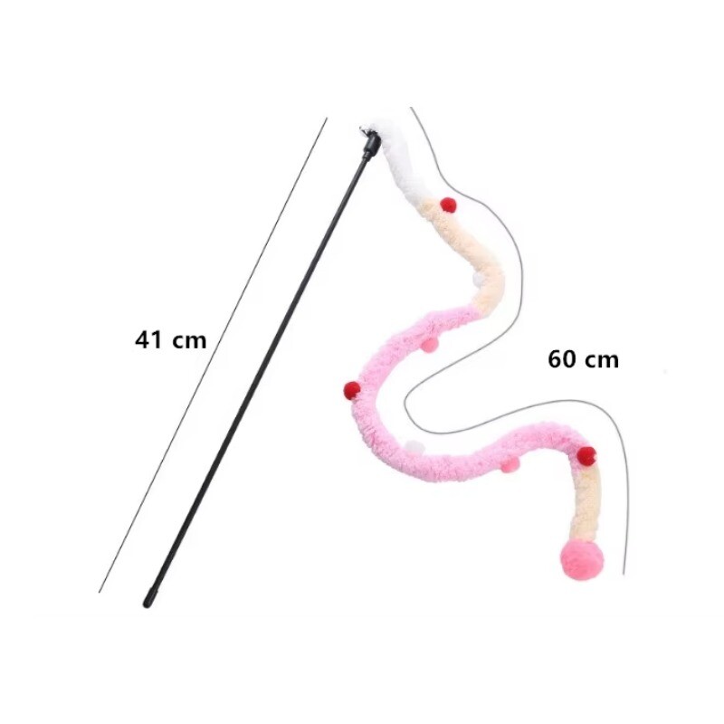 Kačių žaislas plunksna Katės erzinimo lazdelė Katės interaktyvūs žaislai Juokingi vikšrai Spalvingi strypai Kalėdų plaukų kamuoliukų lazdelė naminių gyvūnėlių reikmenys