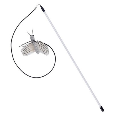 Kačių žaislas plunksna Katės lazdelės Interaktyvus kačių žaislas Plieninė viela Drugelis žaislai katėms erzinti save Sveiki, kačiukai žaislai naminių gyvūnėlių produktai