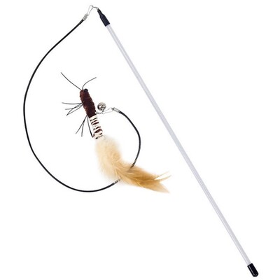 Kačių žaislas plunksna Katės lazdelės Interaktyvus kačių žaislas Plieninė viela Drugelis žaislai katėms erzinti save Sveiki, kačiukai žaislai naminių gyvūnėlių produktai