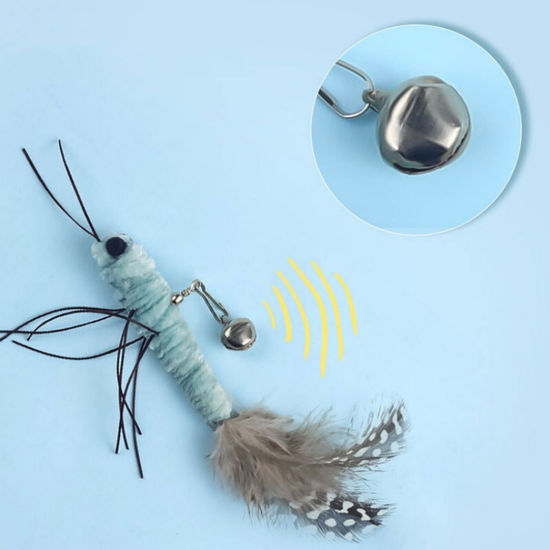 Kačių žaislas plunksna Katės lazdelės Interaktyvus kačių žaislas Plieninė viela Drugelis žaislai katėms erzinti save Sveiki, kačiukai žaislai naminių gyvūnėlių produktai