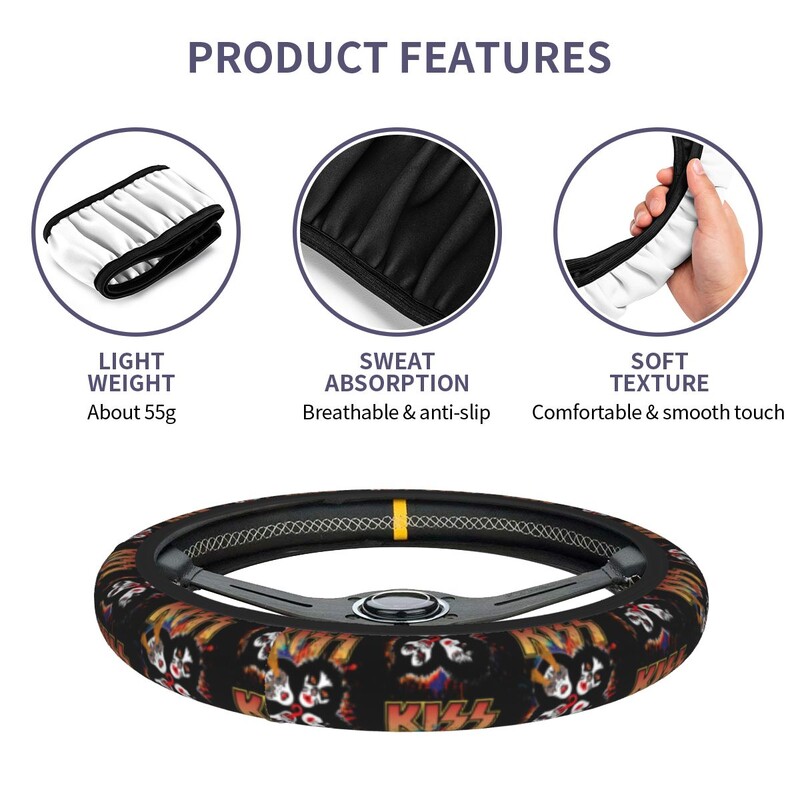 Rock Catman Demon Kiss Band autós kormánykerék burkolat Rock and Roll univerzális autóstílusú divatos kormánykerék-tartozékok