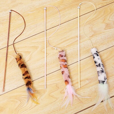 Kaķu rotaļlietas Spalvas Kaķu nūjas Plīša Interaktīva kaķu rotaļlieta ar zvaniņu vilnas apdruku Rotaļlietas kaķiem, kas ķircina kaķēnu Rotaļu nūjas Mājdzīvnieku izstrādājumi