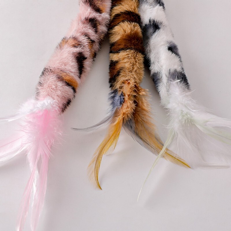 Kaķu rotaļlietas Spalvas Kaķu nūjas Plīša Interaktīva kaķu rotaļlieta ar zvaniņu vilnas apdruku Rotaļlietas kaķiem, kas ķircina kaķēnu Rotaļu nūjas Mājdzīvnieku izstrādājumi