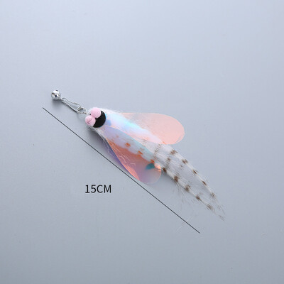 Jucării pentru pisici Baston de pisică amuzant Cap de înlocuire Pasăre de pluș cu pene cu clopot Jucării Baghetă magică interactivă DIY Pene Articole