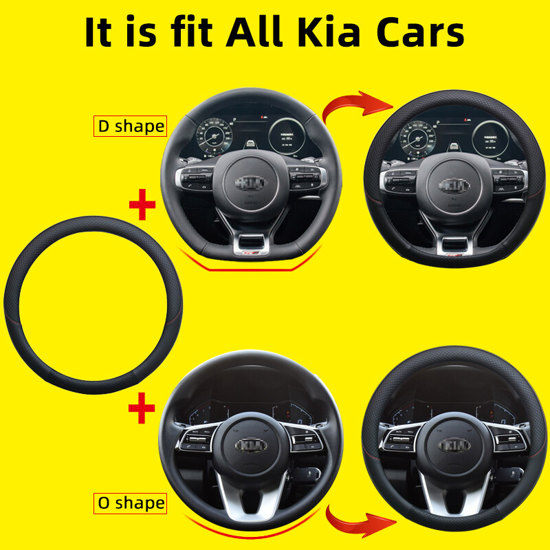100% piele marca DERMAY husa volan auto pentru Kia Rio 2 3 4 X Line Kombi Sedan Accesorii auto Interior