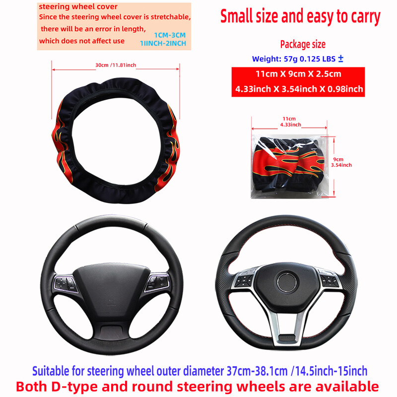 1 liepsnai atsparus vandeniui neslidus audinys automobiliams skirtas vairo dangtelis be vidinio žiedo tinka 14,5–15 colių