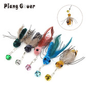 3db plüss mesterséges rovaros macskajáték kiegészítők Cserefej macska vicces kötekedő bot interaktív pálca toll poloska kisállatjáték