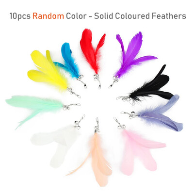 10 buc Jucărie pentru pisici cu pene scurte DIY Înlocuiește pisica Teaser Stick Accesorii pentru jucărie pentru animale de companie