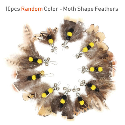 10 buc Jucărie pentru pisici cu pene scurte DIY Înlocuiește pisica Teaser Stick Accesorii pentru jucărie pentru animale de companie