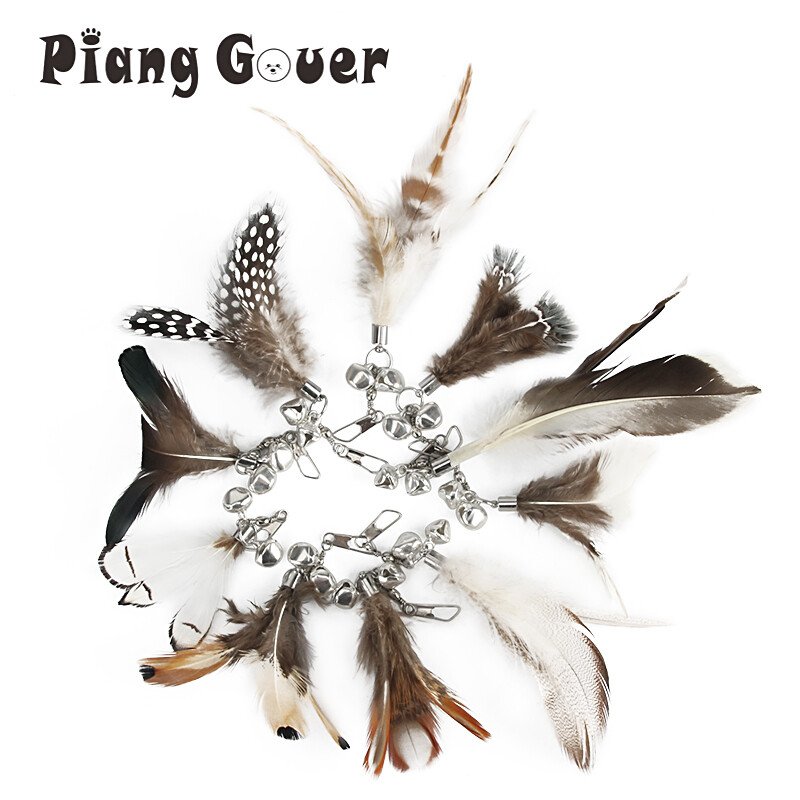 10 buc Jucărie pentru pisici cu pene scurte DIY Înlocuiește pisica Teaser Stick Accesorii pentru jucărie pentru animale de companie