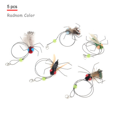 5 vnt. modeliavimo mažų skraidančių vabzdžių pakaitiniai priedai kačių erzinimui Žaislai Kačiuko plunksniniai žaislai Naminių gyvūnų reikmenys